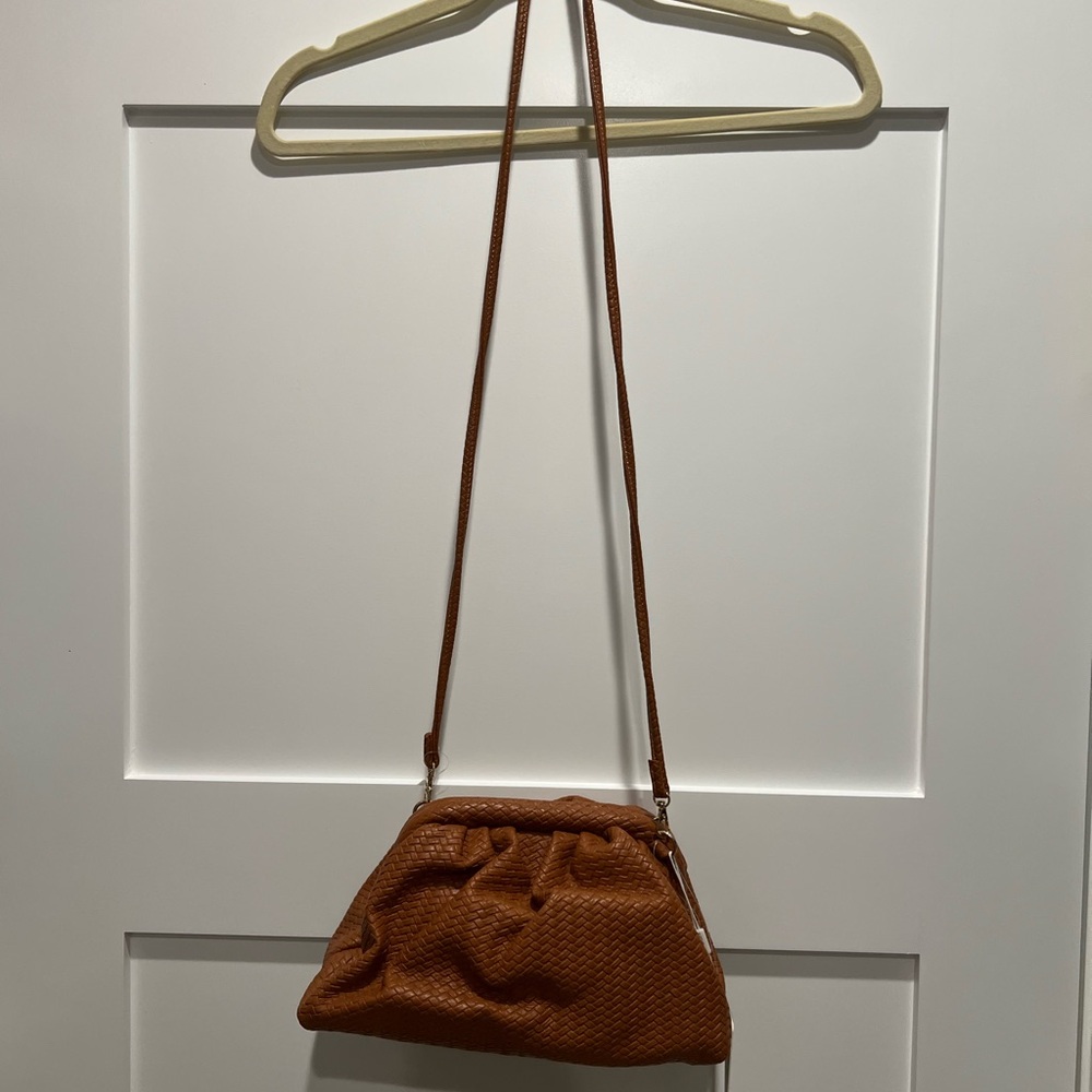 Brown Woven Shoulder Bag